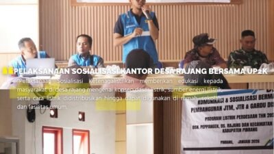 PLN ULP Pekkabata Sosialisasikan Pembangunan JTM, JTR, dan Gardu Distribusi di Desa Rajang